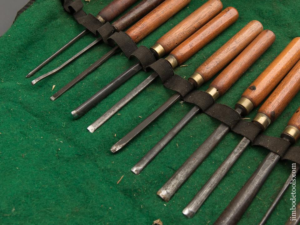 Twenty Clean ADDIS Carving Chisels in Roll - 87773