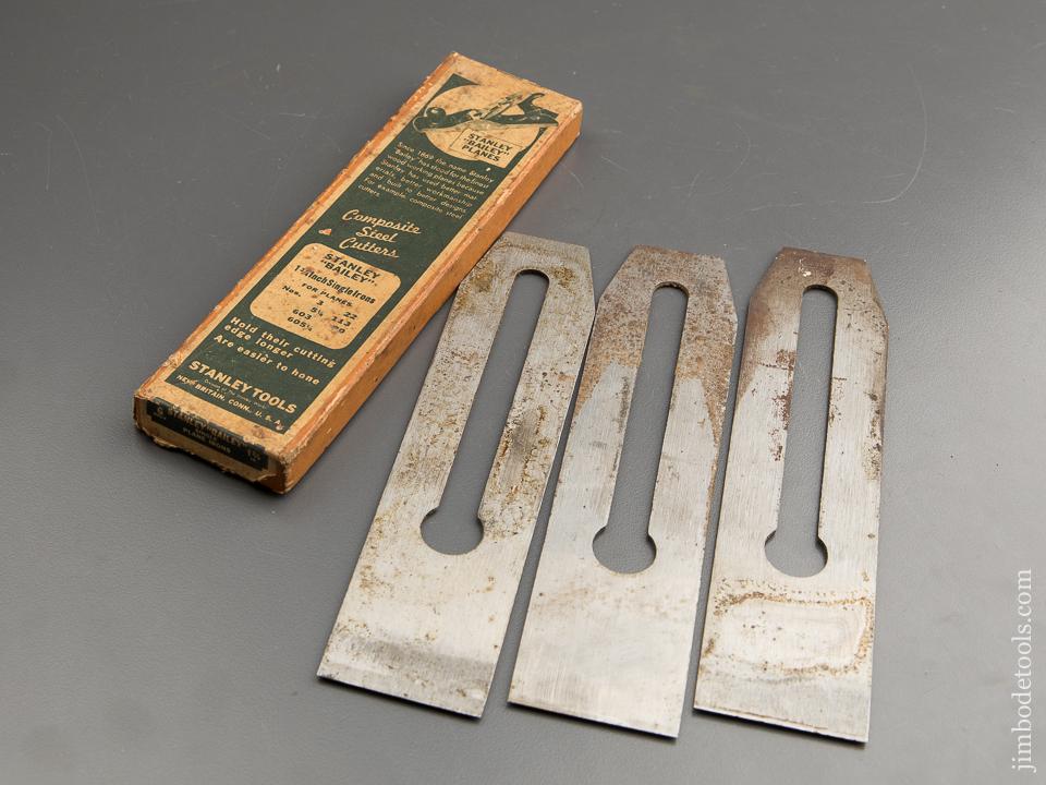 Three STANLEY "BAILEY" 1 3/4 inch Plane Irons in Original Box - 87904
