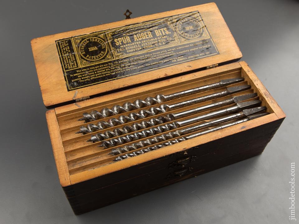 Complete Set of 13 RUSSELL JENNINGS Auger Bits in Original 3 Tiered Box - 89214