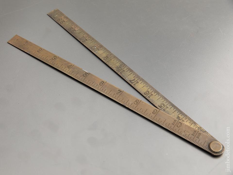 NEAR MINT Two Foot STARRETT No. 462 Folding Blacksmith's Rule - 87941