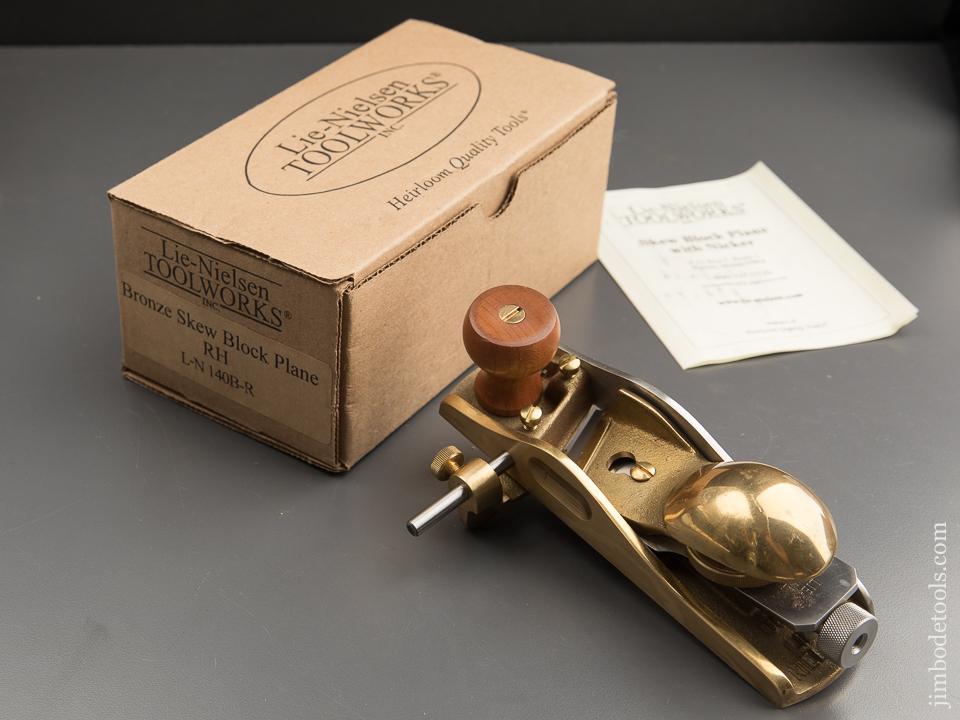 LIE-NIELSEN No. L-N 140B-R Bronze Low Angle Skew Block Plane EXTRA FINE in Original Box - 87967