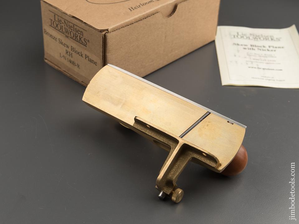 LIE-NIELSEN No. L-N 140B-R Bronze Low Angle Skew Block Plane EXTRA FINE in Original Box - 87967