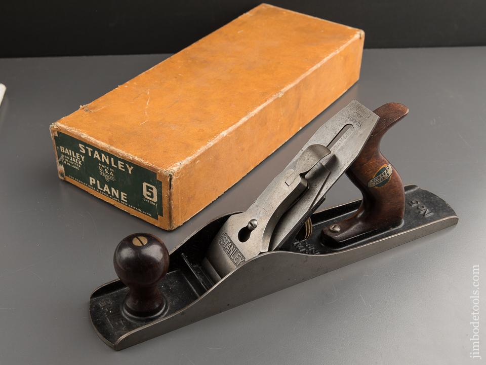 STANLEY No. 5 Jack Plane With Decal Type 13 circa 1925-28 NEAR MINT in Original Box SWEETHEART - 88004