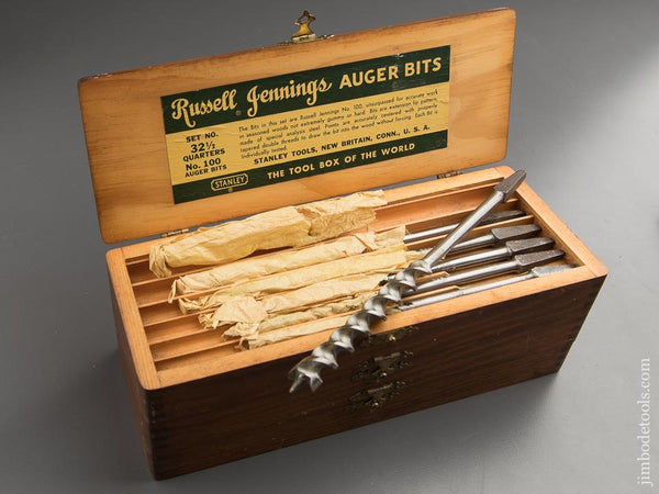 Complete Set of 13 RUSSELL JENNINGS Auger Bits in Original 3 Tiered Box - 88010