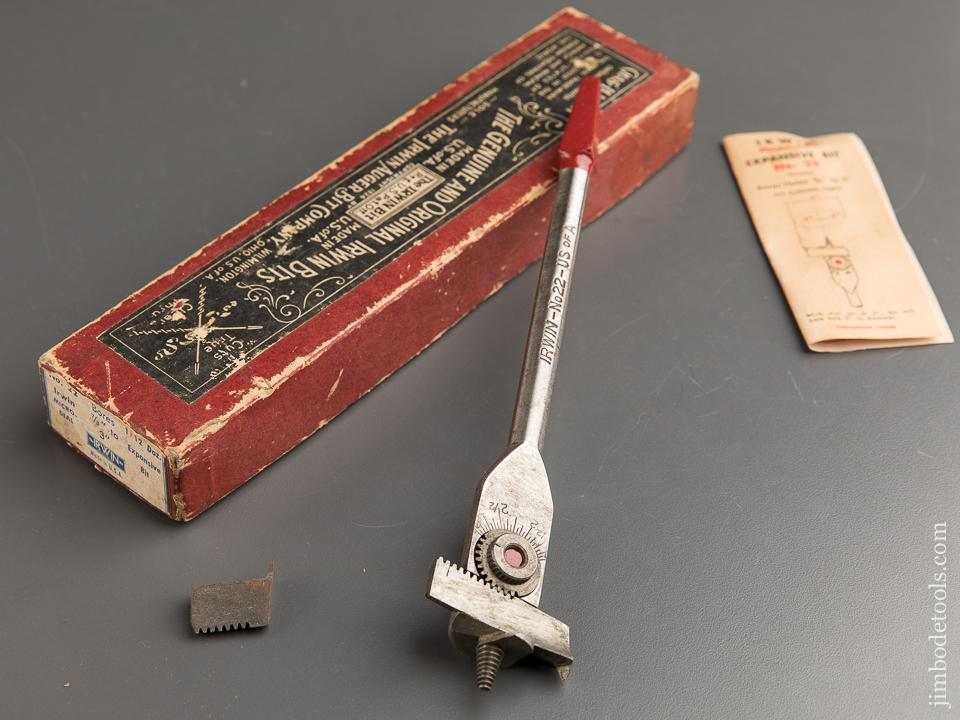 IRWIN No. 22 Expansive Bit in Original Box - 88011
