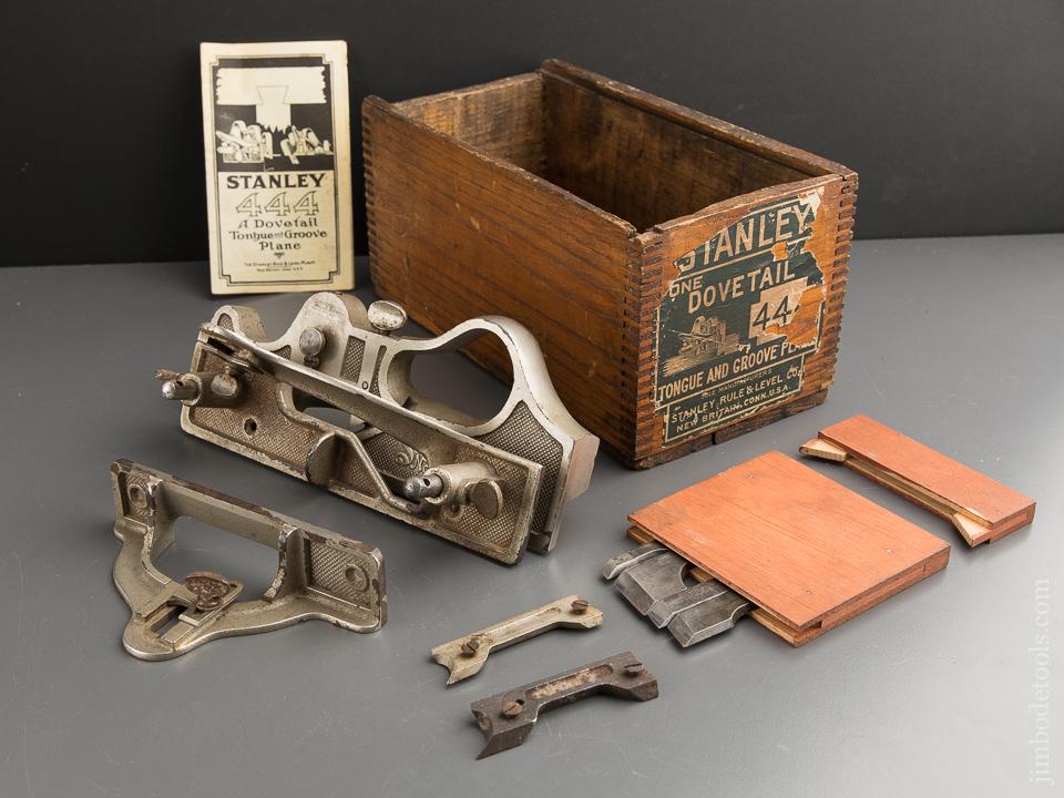 STANLEY No. 444 Dovetail Tongue & Groove Plane 100% COMPLETE in Original Box - 88024