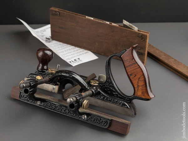 Early STANLEY No. 46 Skew Cutter Combination Plane Type 8 circa 1896-98 with Both Stops and Ten Cutters - 88074