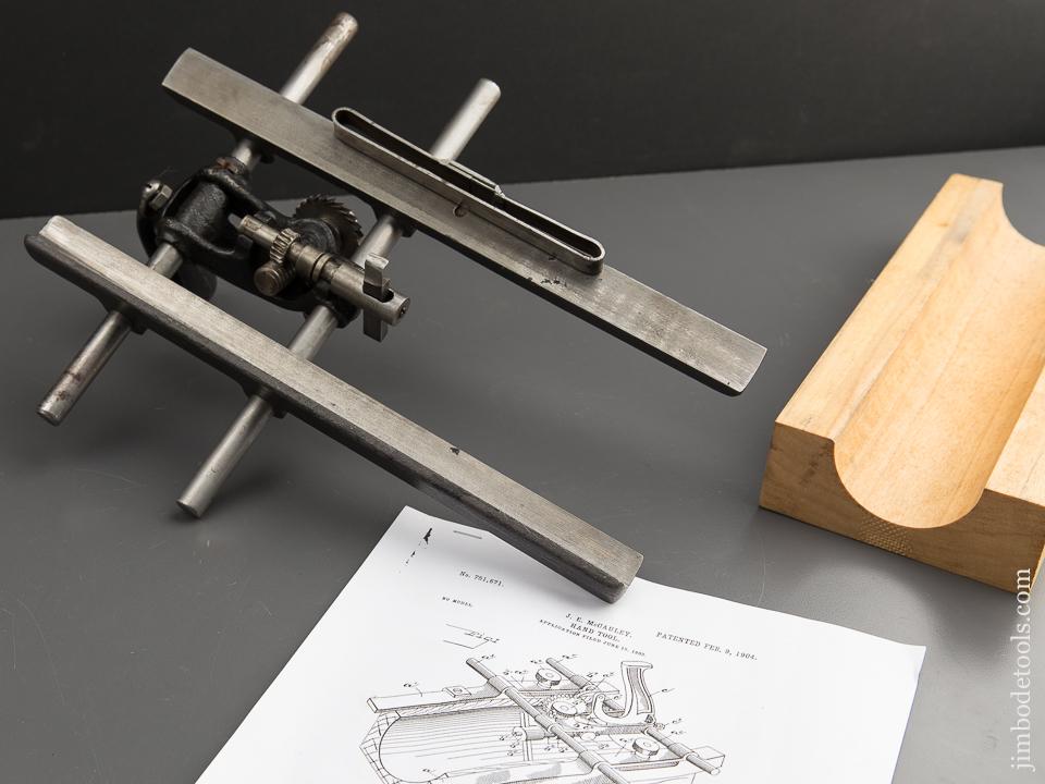 Rare! WM. BAILEY MCCAULEY Patent February 9, 1904 Core Box Plane with Product of Its Work - 88079