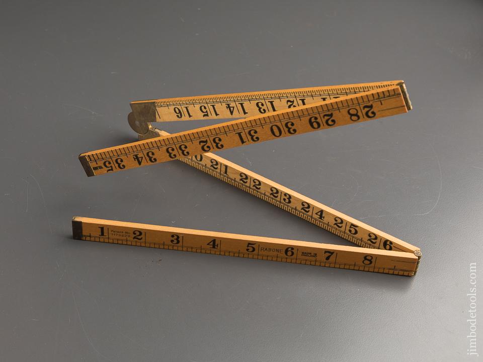 Mint! RABONE No. 1167 Boxwood & Brass Two Foot Four Fold Rule - 88099