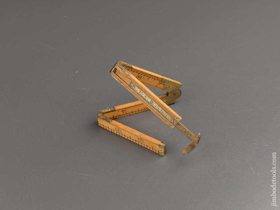 MINT Twelve inch LUFKIN Boxwood & Brass Folding Rule - 88101
