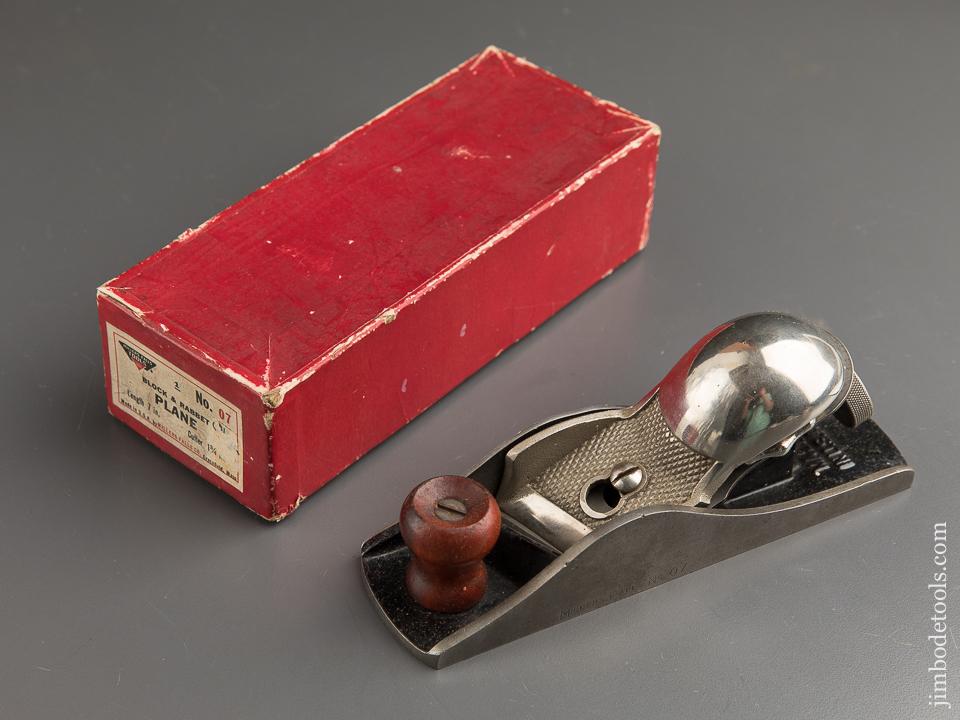 MILLERS FALLS No. 07 Block & Rabbet Plane MINT in Original Box - 88132