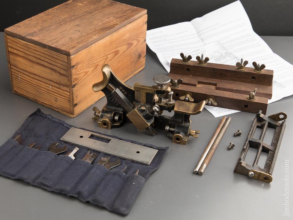 Rare! HOWKINS Patent Plow Plane Model "A" with Cutters & Fences in Original Box - 88136