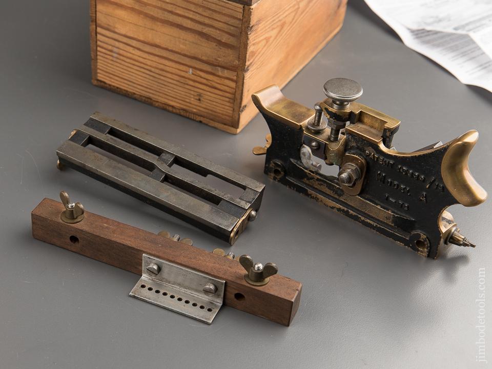 Rare! HOWKINS Patent Plow Plane Model "A" with Cutters & Fences in Original Box - 88136