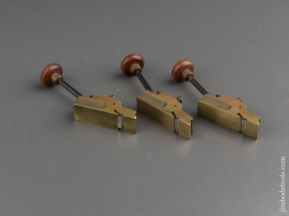 Three NEAR MINT Brass Tail Handled Violin Maker's Planes - 88139