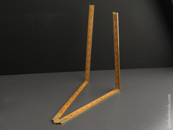 NEAR MINT! Four Foot STANLEY No. 94 Boxwood & Brass Four Fold Rule SWEETHEART - 88219
