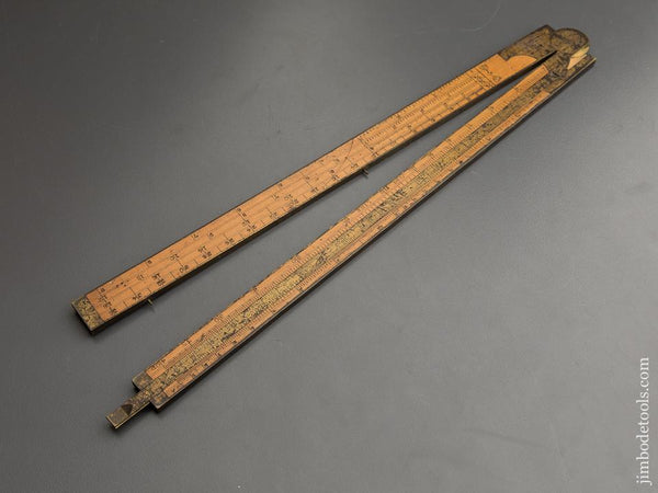 Fine! STANLEY No. 15 Boxwood & Brass Two Foot Folding Rule - 88223