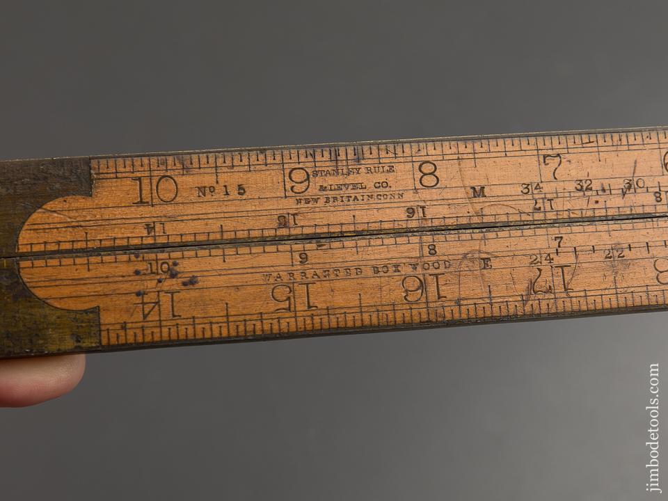 Fine! STANLEY No. 15 Boxwood & Brass Two Foot Folding Rule - 88223