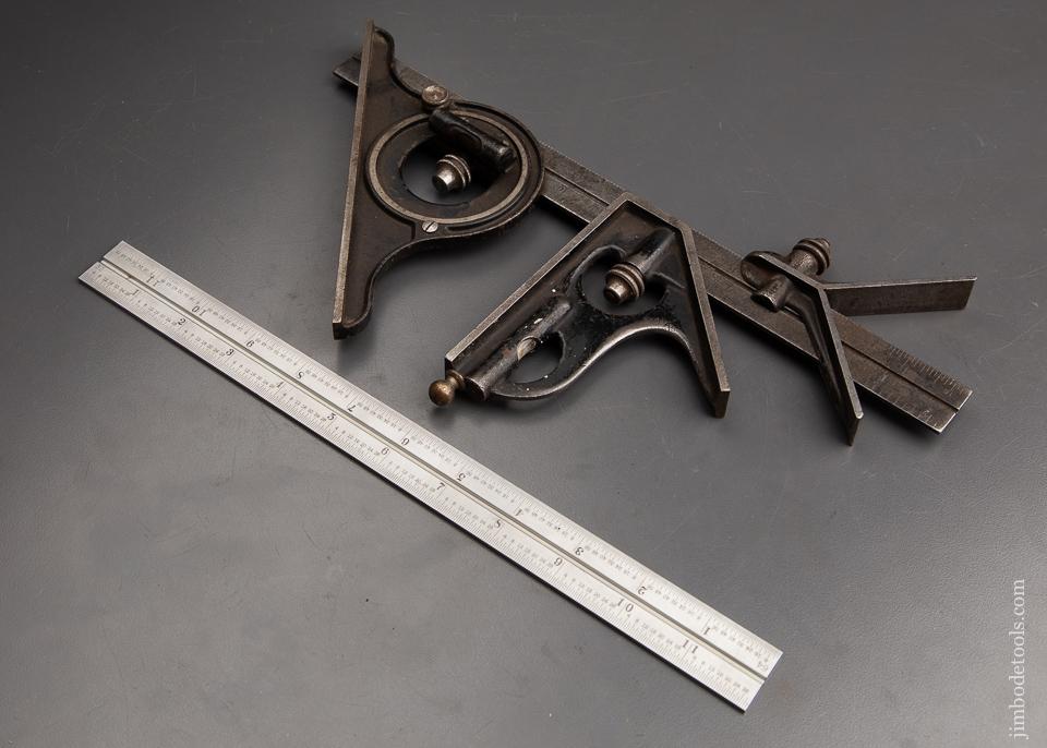 Twelve inch STARRETT Combination Square with Three Heads, Extra Scale - 88225