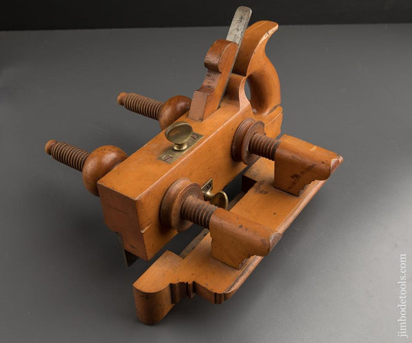 Magnificent! Solid Boxwood Screw Arm Handled Plow Plane - 88253