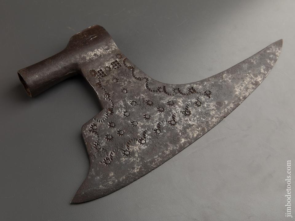 Very Early Decorated Double Bevel Austrian Goose Wing Axe - 88278U