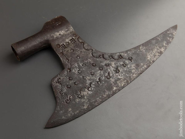 Very Early Decorated Double Bevel Austrian Goose Wing Axe - 88278U
