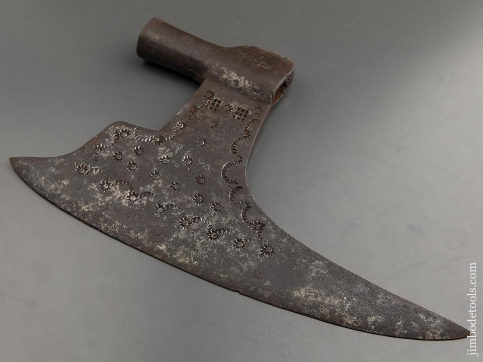 Very Early Decorated Double Bevel Austrian Goose Wing Axe - 88278U
