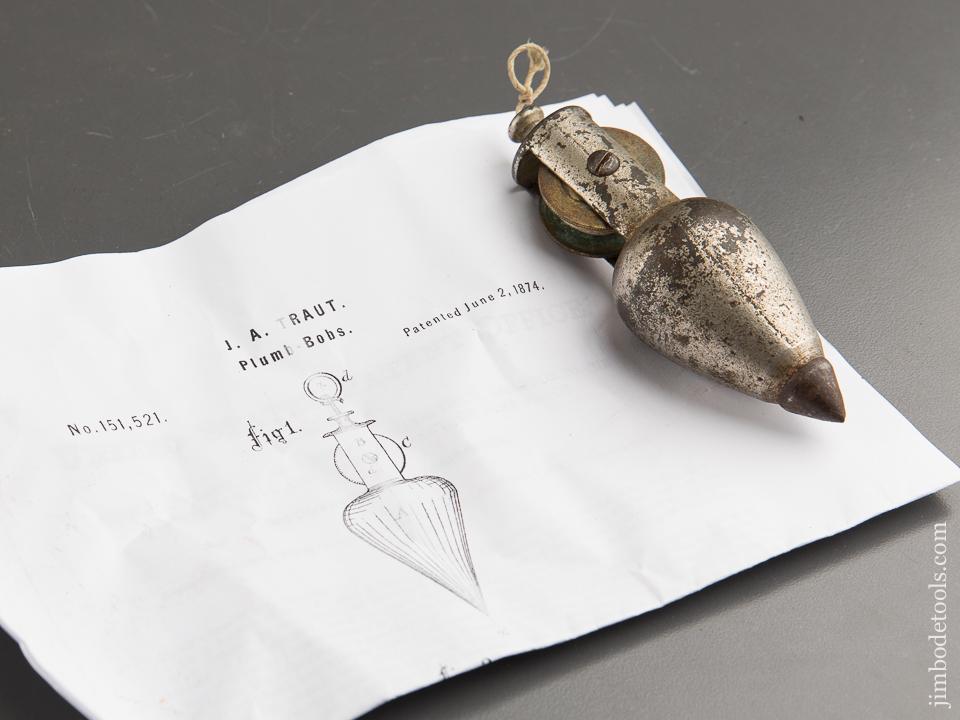 TRAUT Patent June 12, 1874 STANLEY No. 4 Cast Iron Plumb Bob - 88373