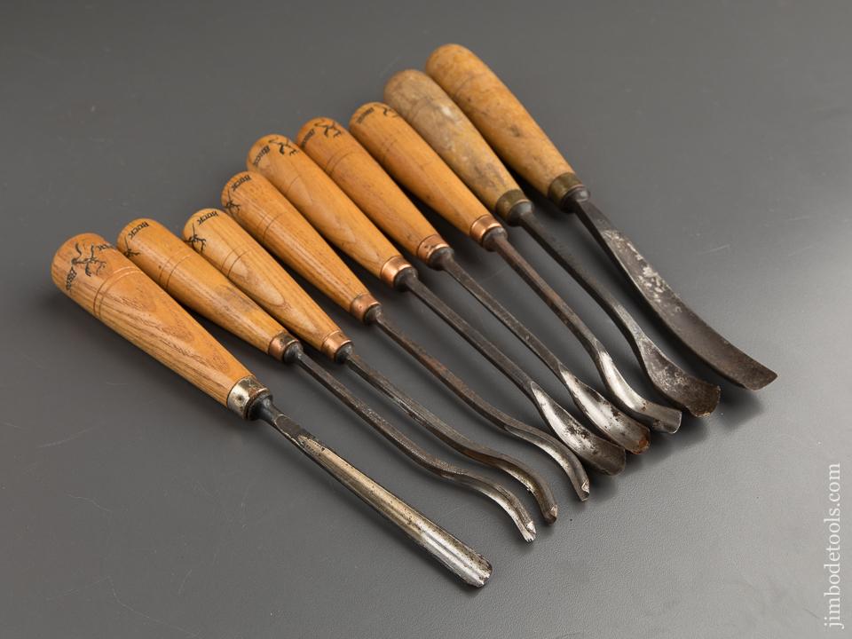 FINE Set of Eight BUCK BROTHERS Carving Gouges - 88382