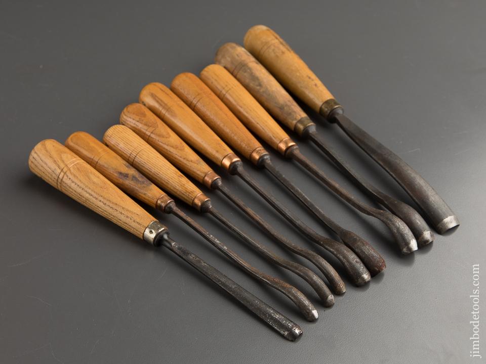FINE Set of Eight BUCK BROTHERS Carving Gouges - 88382