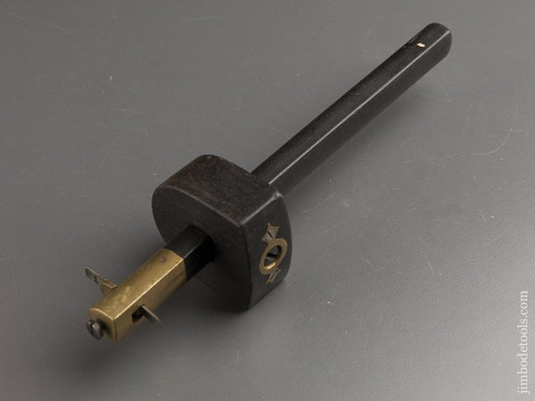 Lovely 10 1/4 inch Ebony & Brass Slitting Gauge - 88389