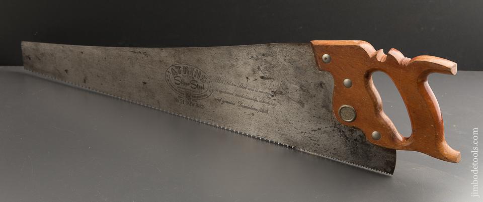 8 point 26 inch Crosscut ATKINS No. 51 Skew Back SILVER STEEL Hand Saw - 88531
