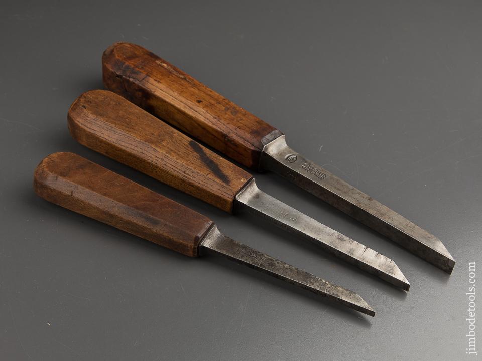 Great Set of Three French Pig Sticker Mortise Chisels - 88553