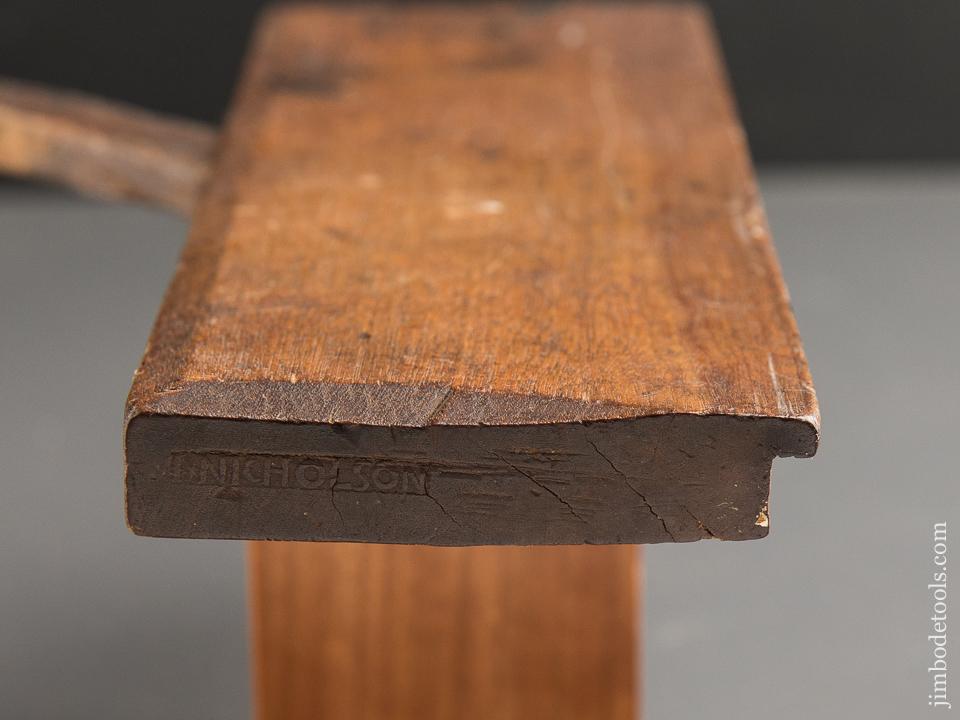 Very Good! 18th Century I. NICHOLSON Half Lap Molding Plane - 88554U