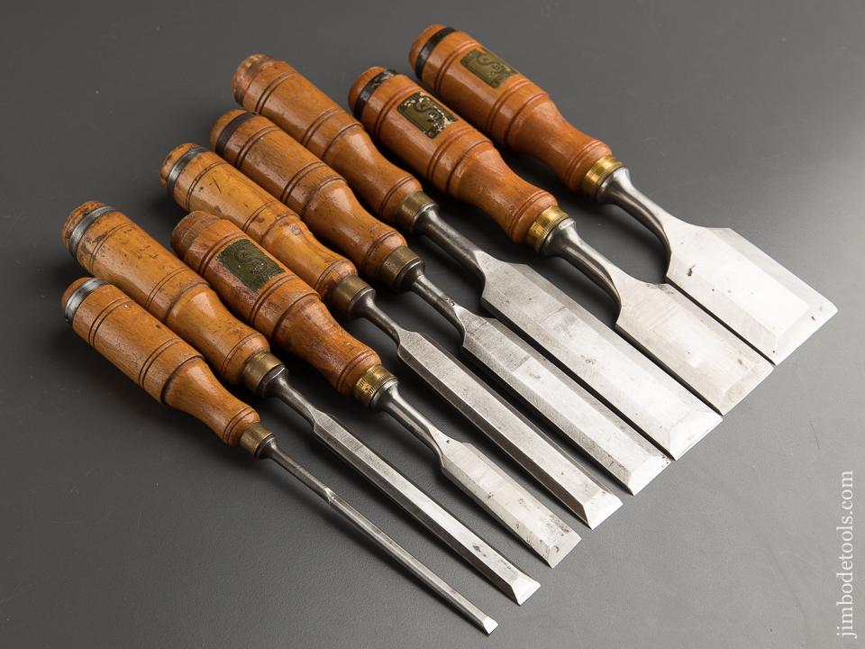 Great Set of Eight SOLLIDEN SWEDEN Tang Chisels - 88561