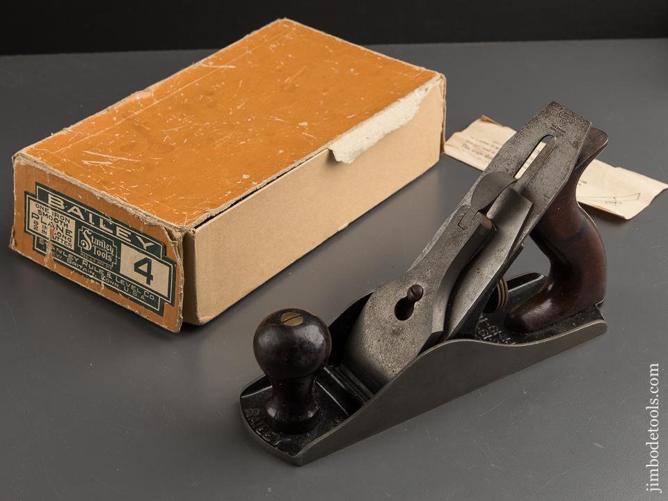 STANLEY No. 4 Smooth Plane EXTRA FINE Type 12 circa 1919-24 in Early Box SWEETHEART - 88575