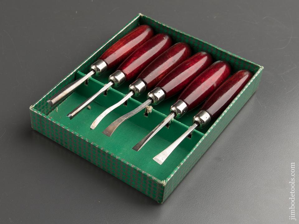 Set of Six MILLERS FALLS Carving Gouges MINT in Original Box - 88607