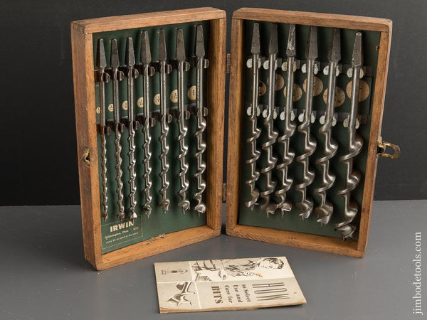 Complete Set of 13 IRWIN Auger Bits in Original Box with Instructions - 88650