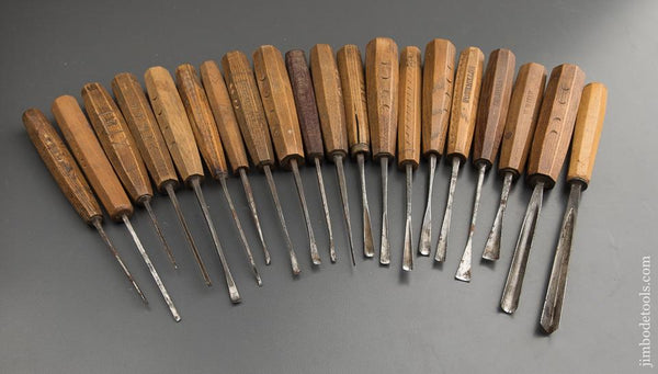 Good Set of Twenty EARLY Carving Chisels - 88698