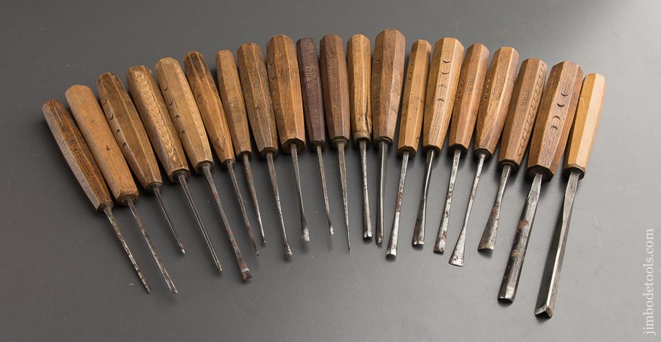 Good Set of Twenty EARLY Carving Chisels - 88698