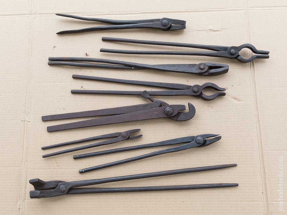 Great Collection of Eight Good Blacksmith's Tongs - 88699