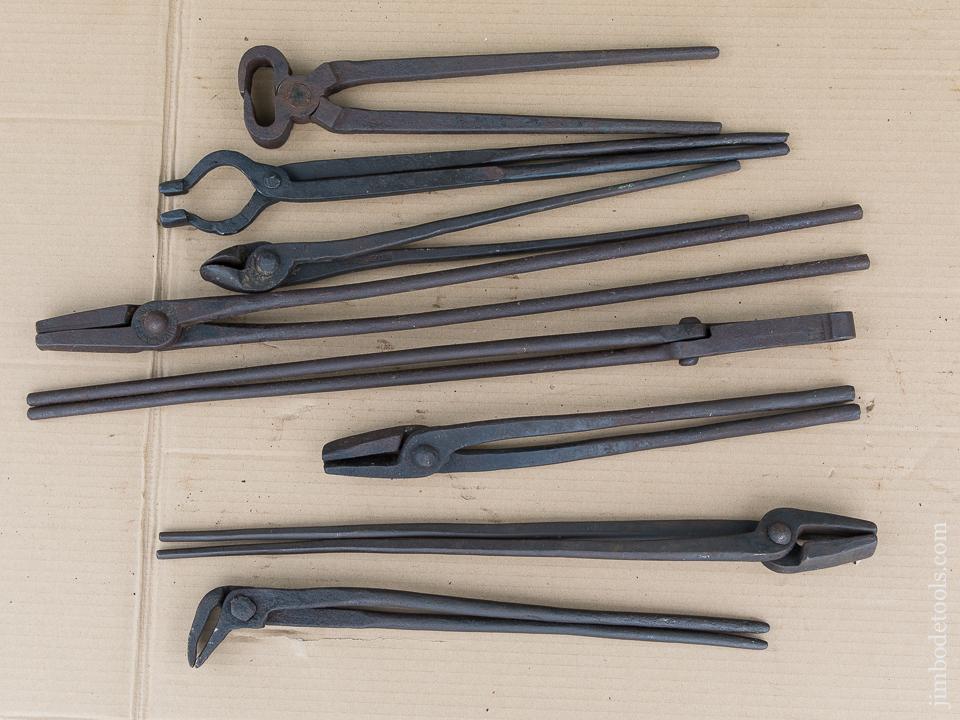 Great Collection of Eight Good Blacksmith's Tongs - 88700
