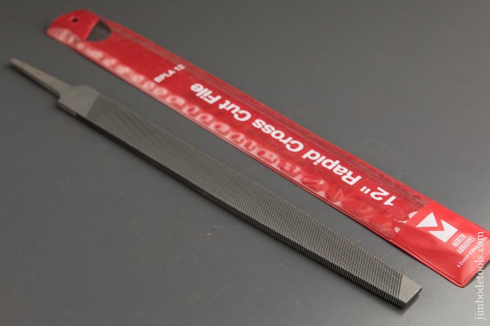 NEW Twelve inch MERCER ABRASIVES No. BPLA 12 Rapid Cross Cut File in Original Package - 88718