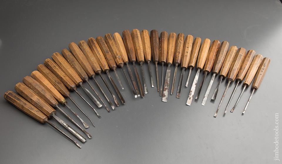 Wonderful Set of 31 HENRY TAYLOR Carving Chisels - 88728