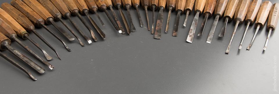 Wonderful Set of 31 HENRY TAYLOR Carving Chisels - 88728