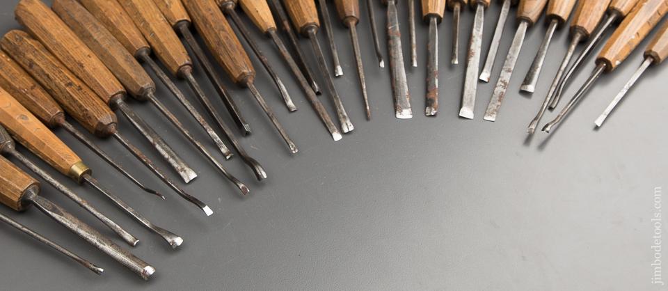 Wonderful Set of 31 HENRY TAYLOR Carving Chisels - 88728