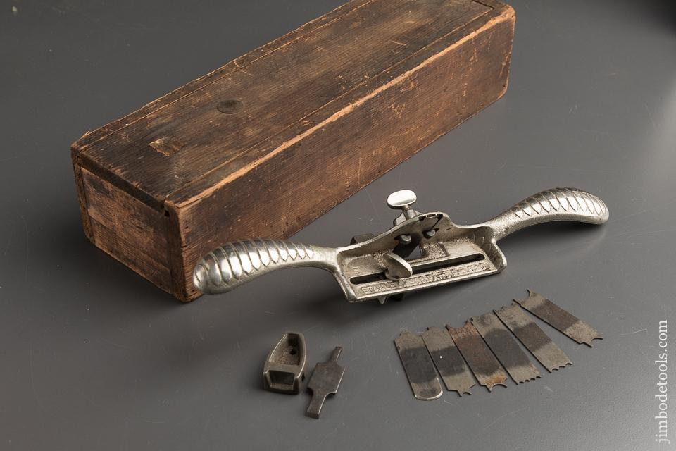 STANLEY No. 66 Hand Reader with ALL Eight Cutters & Both Stops FINE in Custom Wooden Box - 88753