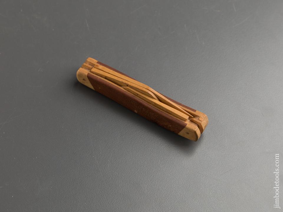 Hand carved Wooden Three Blade Pocket Knife - 88773