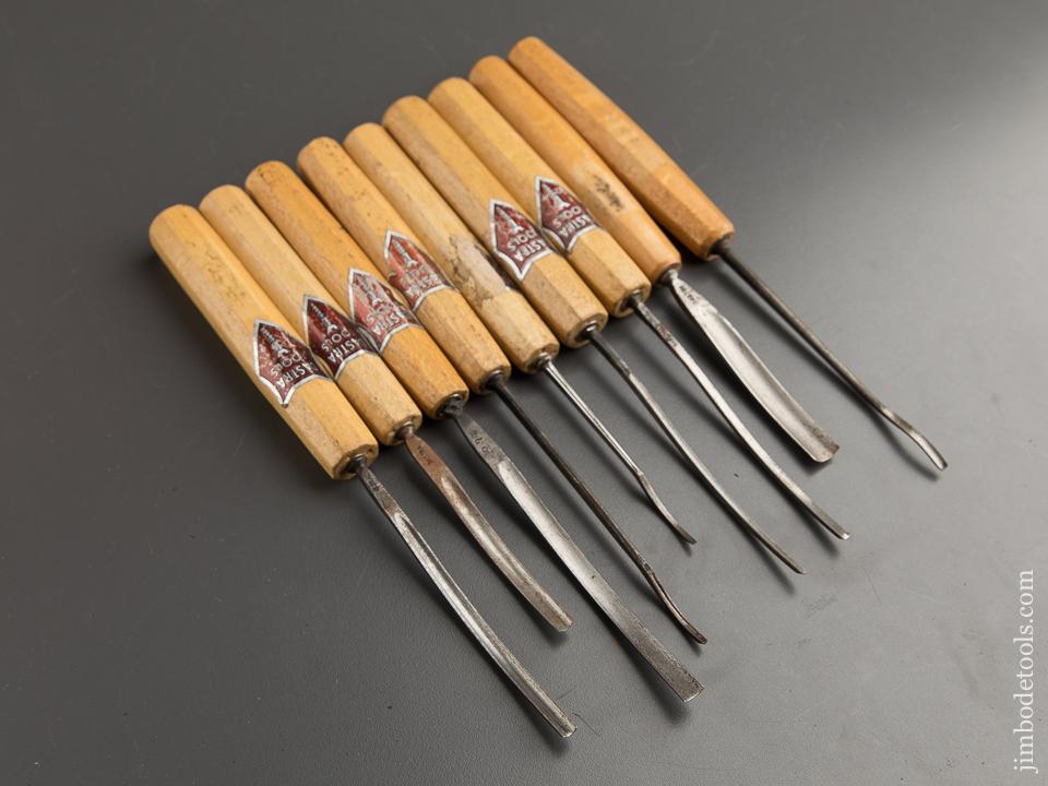Nine DASTRA Germany Carving Gouges with Decals 88809 Jim Bode Tools