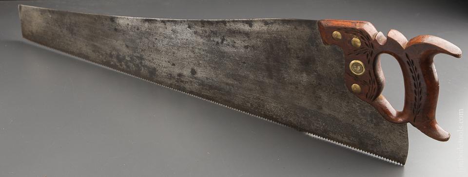 8 point 26 inch Crosscut HARVEY PEACE No. 147 Hand Saw with BUELL Patent July 17, 1883 Guard - 88842