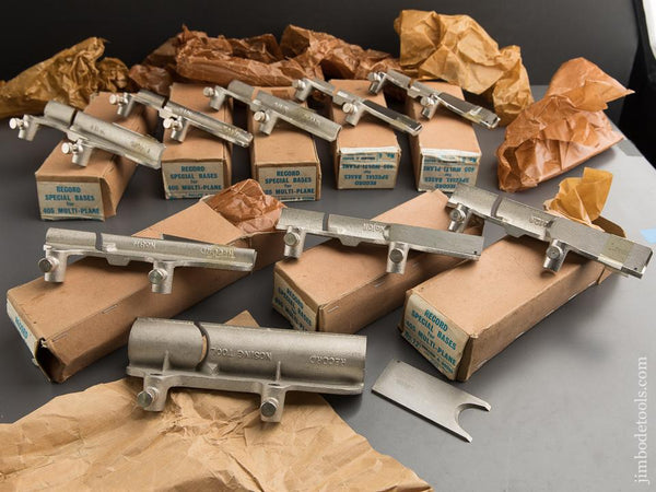 COMPLETE Set of Hollows & Rounds Special Bases For RECORD No. 405 Plow Plane ALL 9 BASES! - 88861